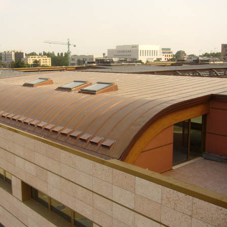 Copertura centinata in doppia aggraffatura rame