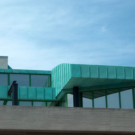 Copertura a doppia aggraffatura in Tecu patina Marghera