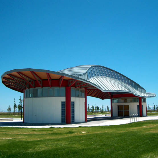 Copertura pattinodromo Parco San Giuliano (VE) zinco-titanio