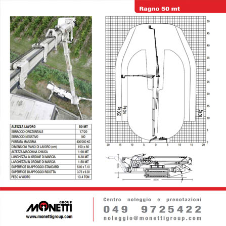Noleggio piattaforme aeree - Ragno 50 mt