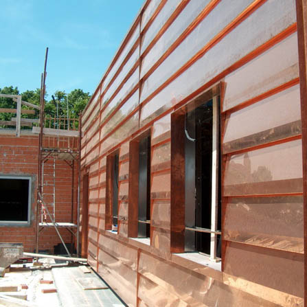 Rivestimento a doghe in rame