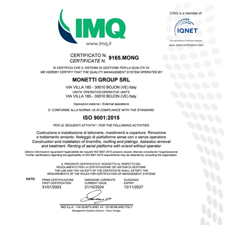 UNI EN ISO 9001:2015